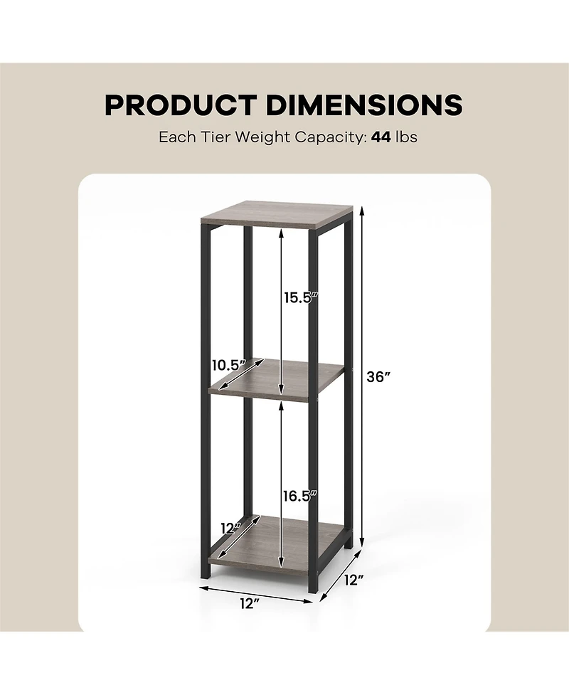 Gymax 3 Tier Tall Metal Plant Stand Corner Plant Holder with Metal Frame