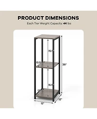 Gymax 3 Tier Tall Metal Plant Stand Corner Plant Holder with Metal Frame