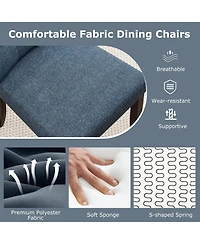 Slickblue Tufted Dining Chairs Set of 2, Armless Design with Durable Rubber Wood Legs