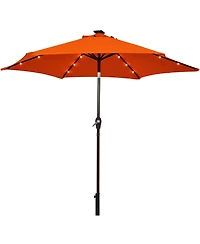 Sugift 9 ft Solar Led Patio Market Umbrella with Tilt and Crank