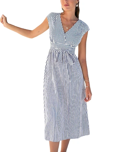 Cupshe Women's V-Neck Pull-On Shirt Dress