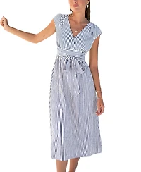 Cupshe Women's V-Neck Pull-On Shirt Dress