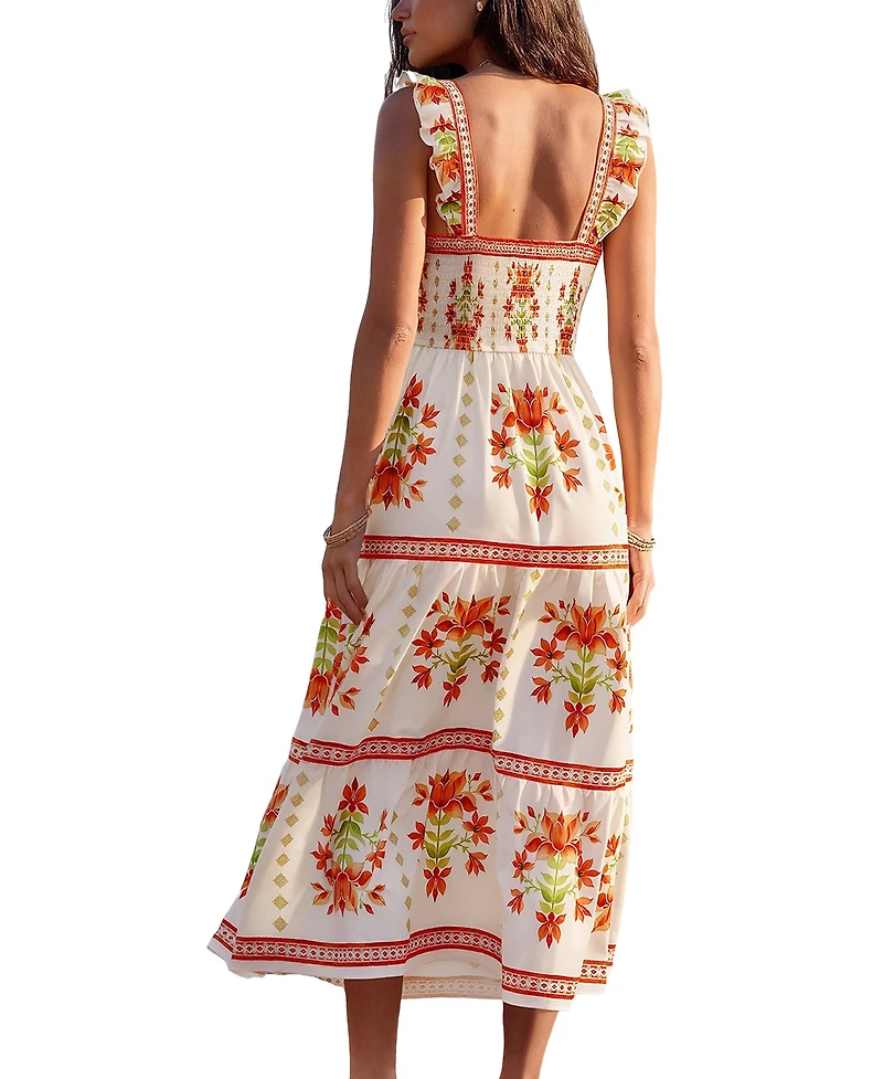 Cupshe Women's Cruising All Day Floral Maxi Beach Dress