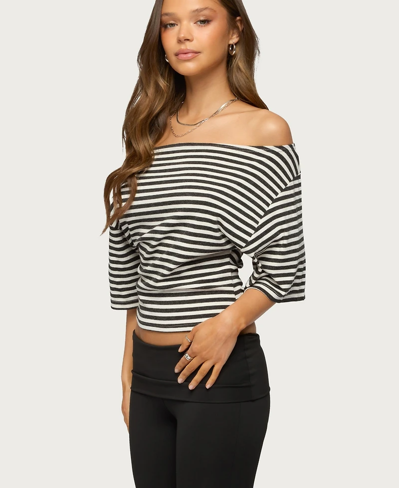 Edikted Women's Jadan Striped Off Shoulder Top