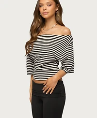 Edikted Women's Jadan Striped Off Shoulder Top
