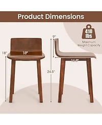 Slickblue Set of 2 Wooden Dining Chairs for Kitchen, Farmhouse Style Armless Side Chairs