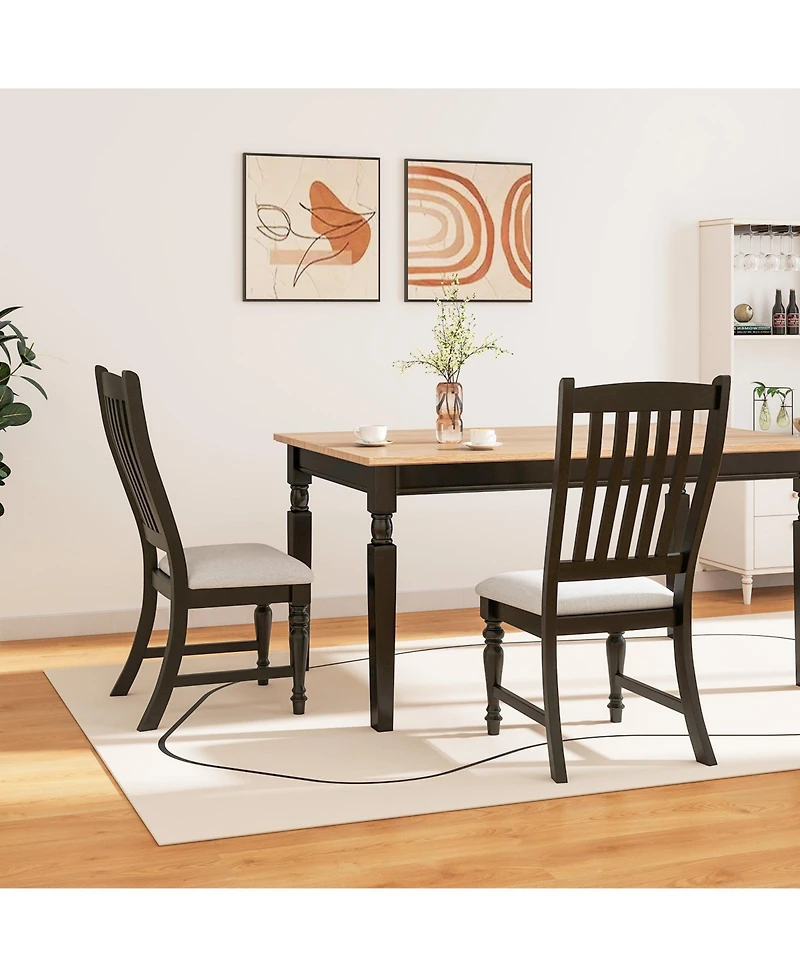 Slickblue Dining Chair Set of 2 Side Chairs with Solid Wood Legs