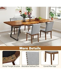 Slickblue Comfortable Upholstered Dining Chairs with Soft Padded Seat for Living Room Decor