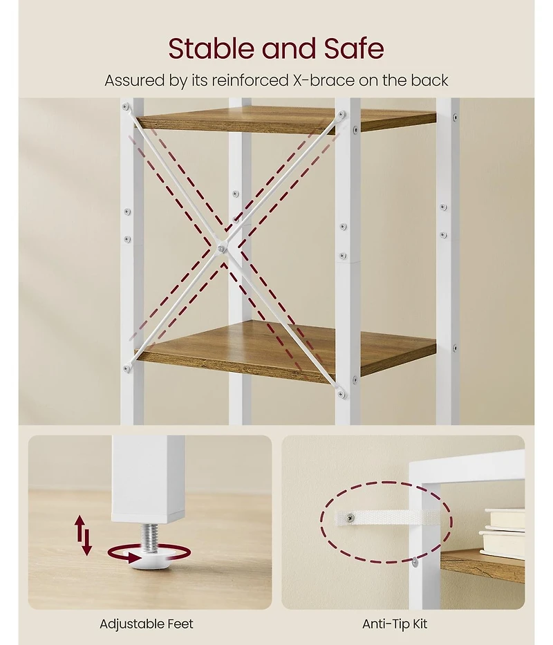 Slickblue 6 Tier Bookshelf Storage Organizer for Home Office Display