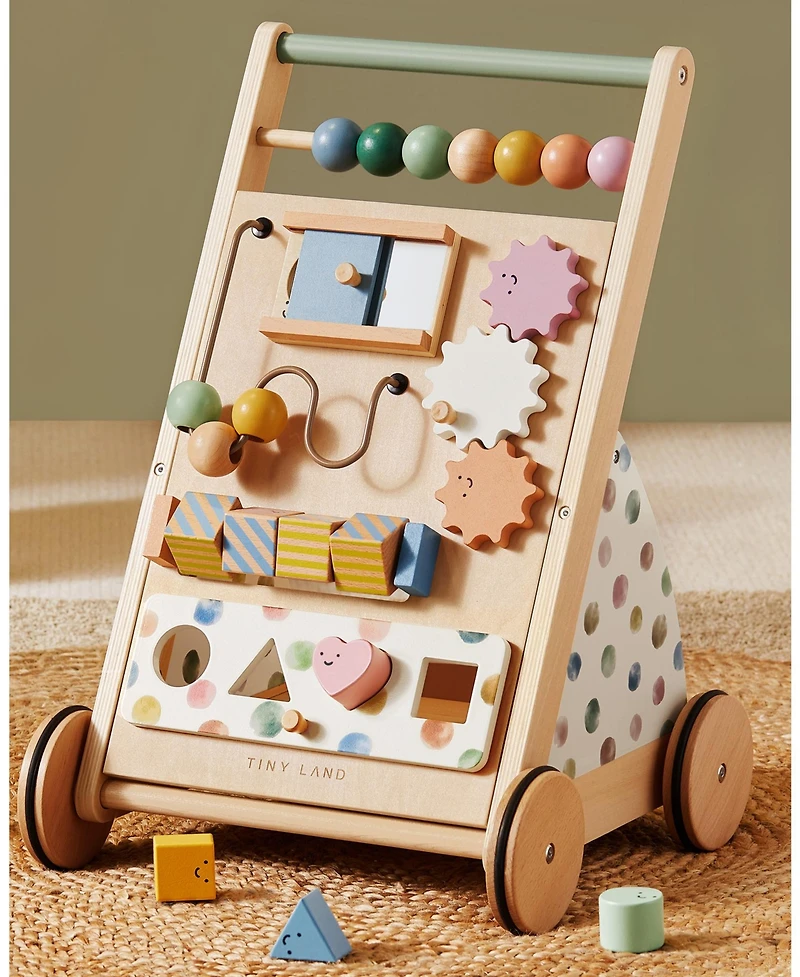 Tiny Land Versatile Wooden Baby Walker Activity Center