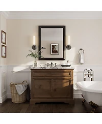 Apmir 28" x 36" Inch Thick Metal Framed Wall Mirrors for Bedroom