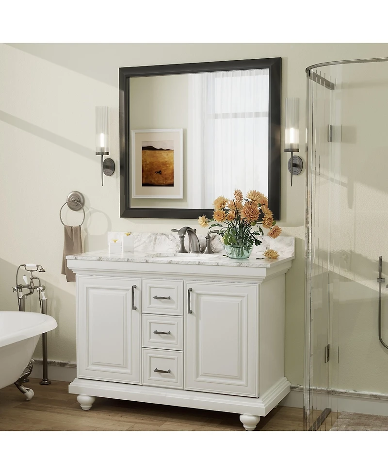 Apmir 36" x 40" Inch Thick Metal Framed Wall Mirrors for Bedroom