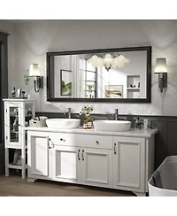 Apmir 60" x 28" Inch Thick Metal Framed Wall Mirrors for Bedroom