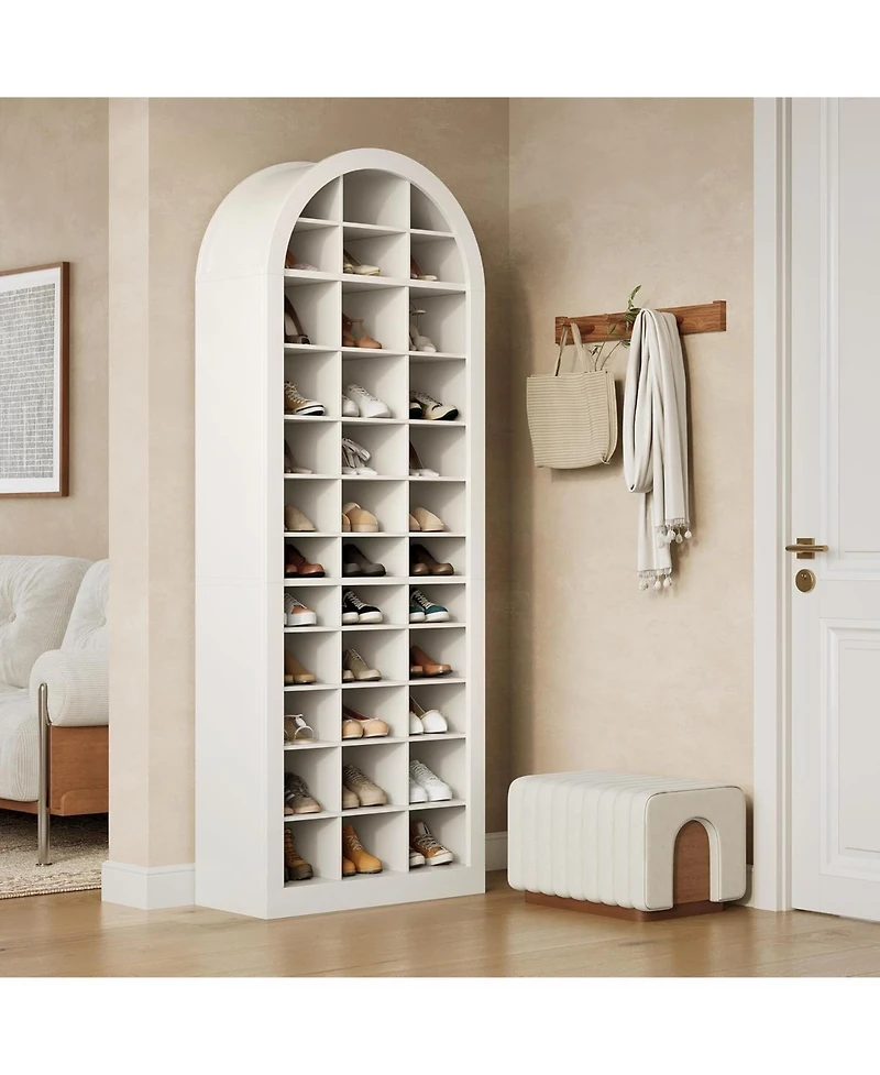 Tribesigns 12-Tier Shoe Storage Cabinet with 36 Cubbies, 70.9''H Freestanding Shoe Rack Organizer, White