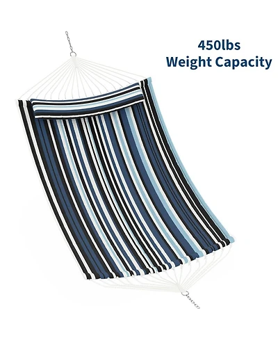 gaomon Durable Double Outdoor Hammock, Hanging Bed for Garden, Patio, Lawn, Stripes