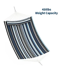 gaomon Durable Double Outdoor Hammock, Hanging Bed for Garden, Patio, Lawn, Stripes