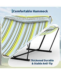 gaomon 450 Lbs Capacity, Double Outdoor Hammock for Patio, Backyard, Garden, Beach, Stripes