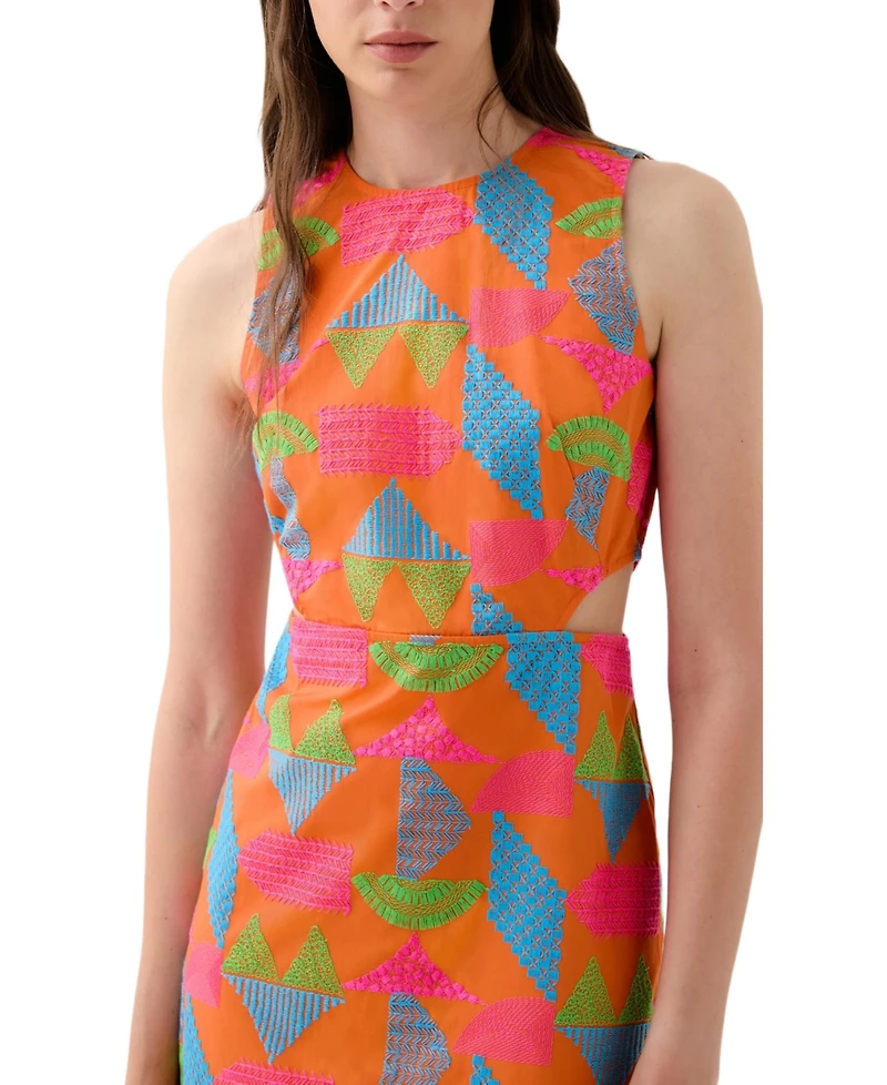 Scalpers Women's Emb Color flattering Dress