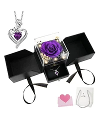 Gnuadz Preserved Rose Necklace Gift For Her