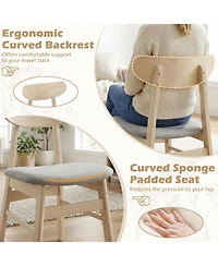 Slickblue Armless Dining Chairs Set of 2 Fabric Upholstered Kitchen Chairs