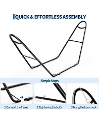 gaomon Portable Heavy Duty Universal Hammock Stand with Hooks and Chains for Outside, Patio, Backyard