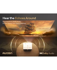Aurzen Mini Smart Projector with NetfIix Included, Auto Focus and Keystone, 16W DoIby Audio, for Home Theater and Outdoor Use