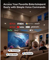 Aurzen Portable Home Theater Projector with Latest Google Tv Built-in, 1000 Ansi Lumens, Memc Tech, 4K Support, 20W DoIby Audio, Fully Automatic