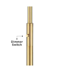 Possini Euro Design Kinsey Modern Torchiere Floor Lamp with Riser 78" Tall Brass Metal Stone Pattern Crystal Glass Shade for Living Room Office