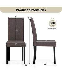 Slickblue Set of 2 Modern Mid Century Dining Chairs with Upholstered Fabric Seating