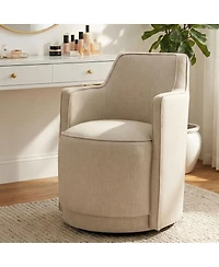 Maison Boucle 360degree(s) Swivel Vanity Chair, Upholstered Makeup Chair with Arms, 1 Pc