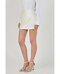 endless rose Women's Circle Mother Of Pearls Mini Skirt