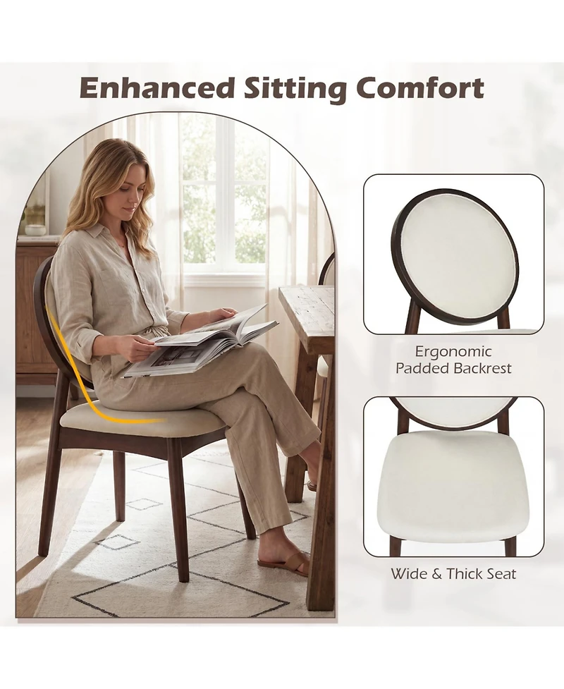 Slickblue Set of 2 Linen Fabric Side Chairs with Cushioned Seat