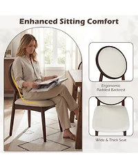 Slickblue Set of 2 Linen Fabric Side Chairs with Cushioned Seat