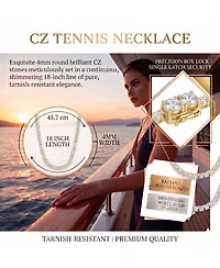Simona Elegant Round 4mm Brilliant Cubic Zirconia Tennis Necklace.