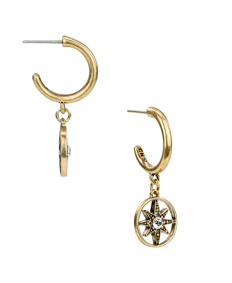 Patricia Nash Gold-Tone Plated Small Hoop Dangle Earrings