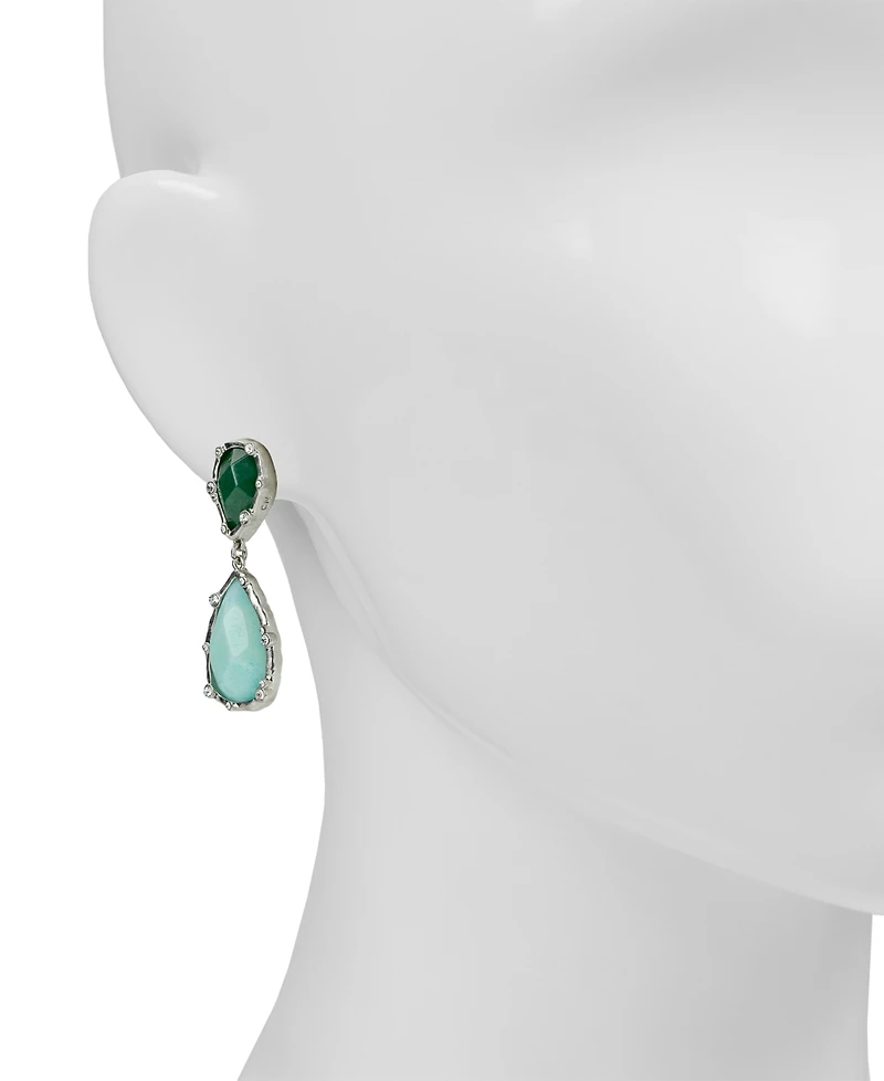 Patricia Nash Rhodium-Plated Double Drop Clip Earrings