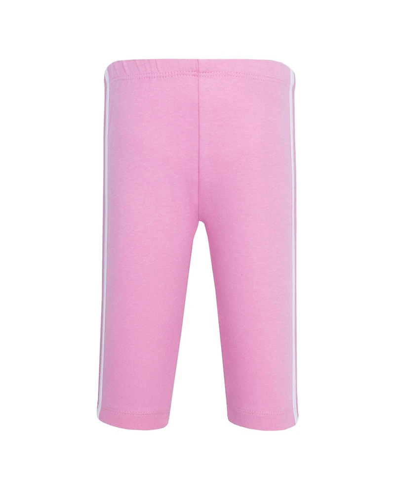 Hudson Baby Toddler Girls Cotton 4 Pieces Pants and Leggings, Conch Shell Begonia.