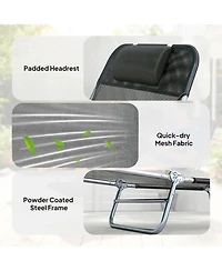Outsunny 2-Piece Folding Chaise Lounge, Reclining Pool Chairs