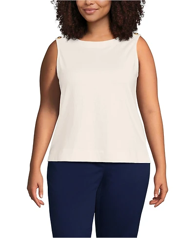 Lands' End Plus Mariner Button Shoulder Tank