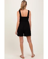 Black Ribbed Smocked
