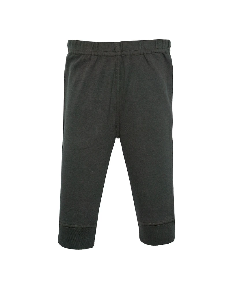 Hudson Baby Toddler Boys 4piece Cotton Pants and Leggings, Modern Neutral Strip