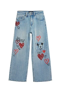 Desigual Women's Mickey Mouse Hearts Jeans