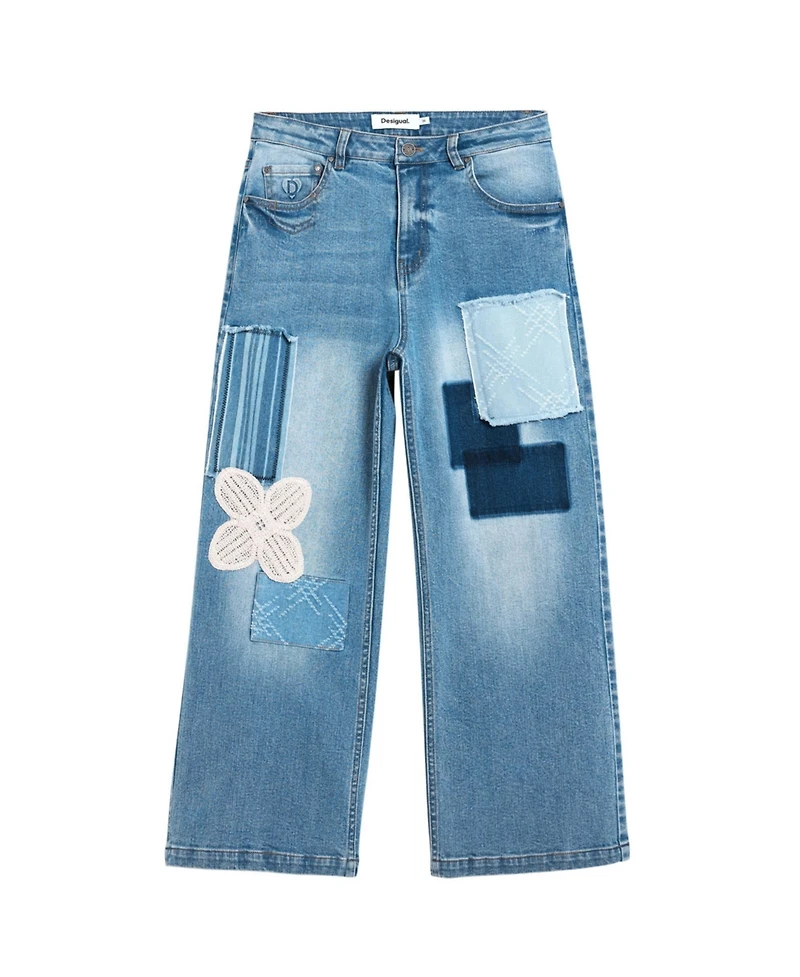 Desigual Women's Crochet Patch Denim Trousers