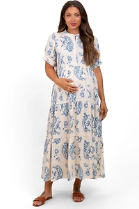 Blue Paisley Button