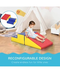 Soozier 2 Piece Plush Soft Kids Playset, Climb, Crawl, Multi-color