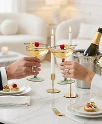 The Wine Savant Renaissance Amber Coupe Glasses, Set of 2