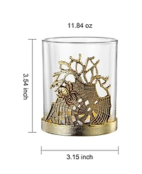 The Wine Savant Gold Spider Whiskey Glasses, Set of 2