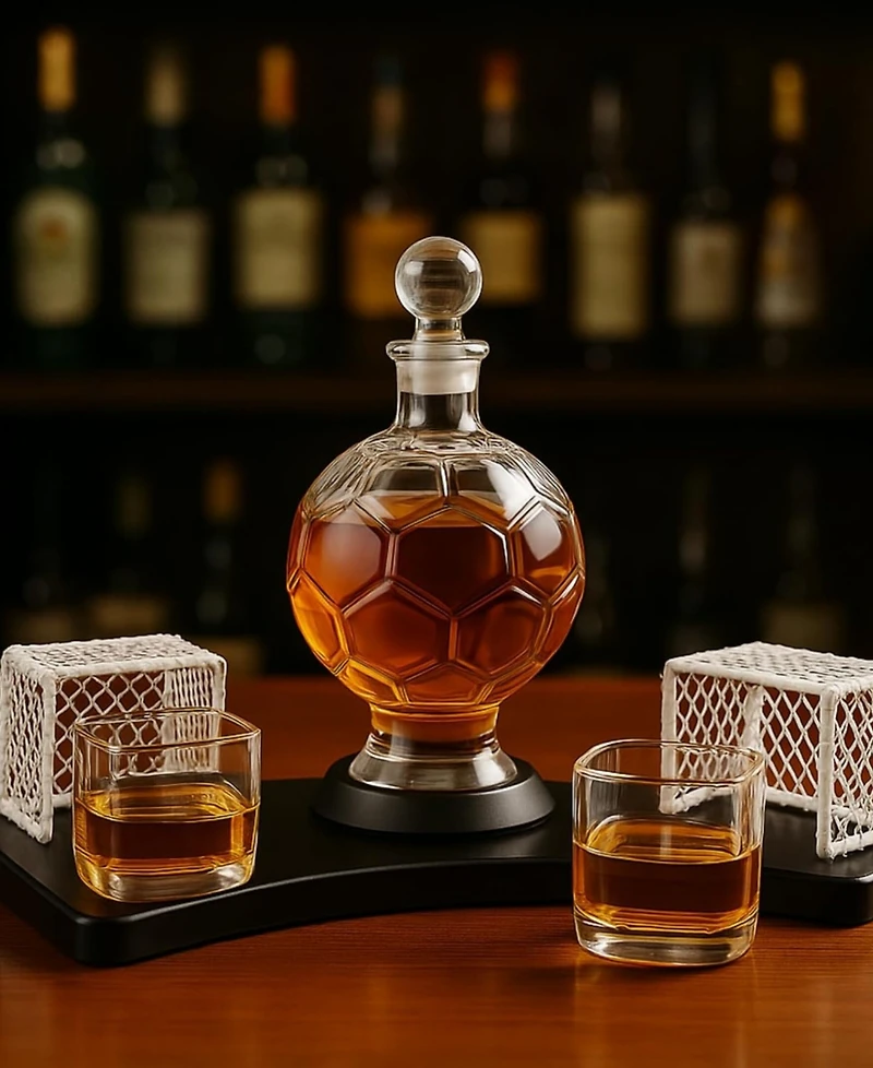 The Wine Savant Soccer Ball 3-Pc. Glass Decanter Set