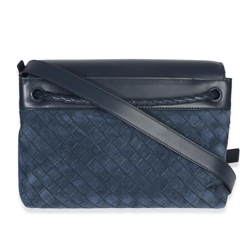 Pre-Owned Bottega Veneta Neptune Intrecciato Suede Andiamo Messenger Bag