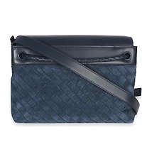 Pre-Owned Bottega Veneta Neptune Intrecciato Suede Andiamo Messenger Bag